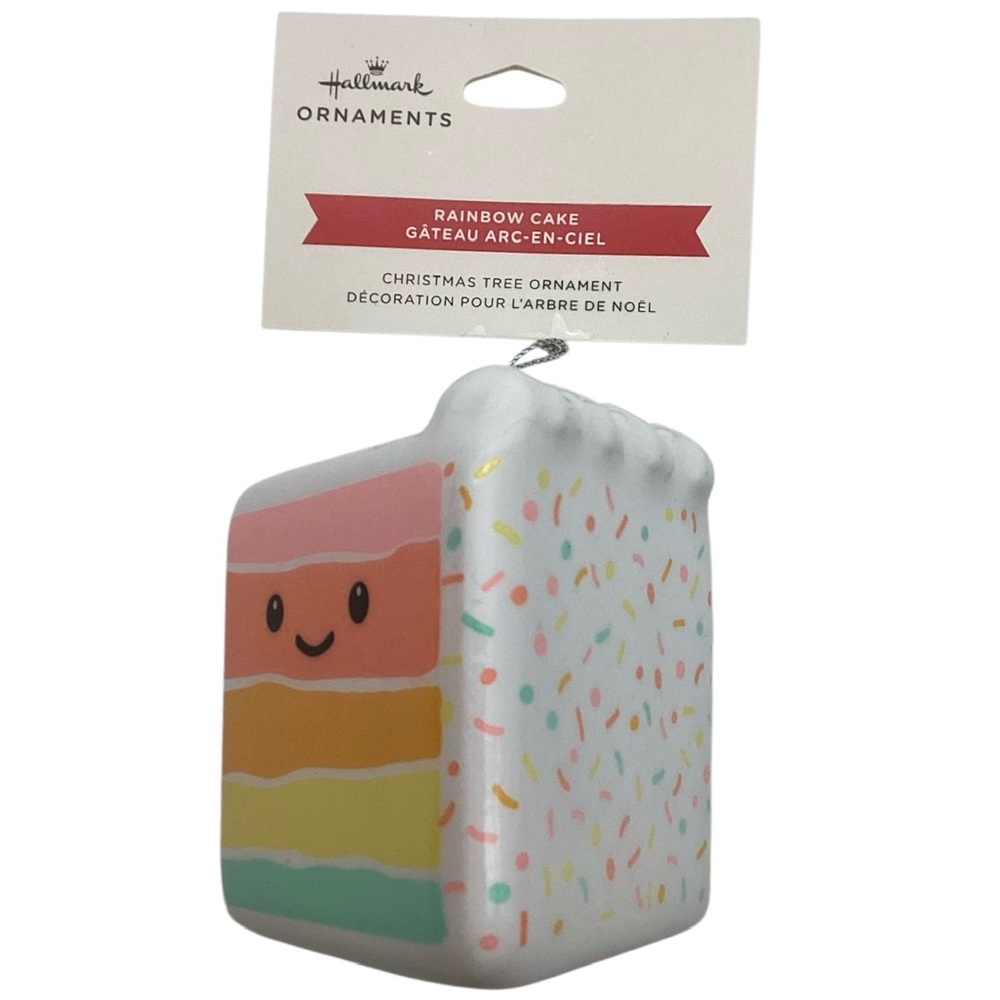 Hallmark Rainbow Slice of Cake Shatterproof Christmas Ornament (NWT) - Picture 7 of 14